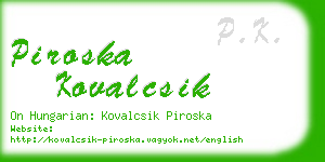 piroska kovalcsik business card